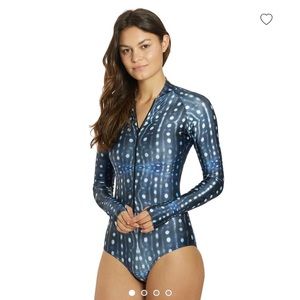 SlipIns Whale Shark Sun Protective Long Sleeve One Piece Swim Suit - SZ XL